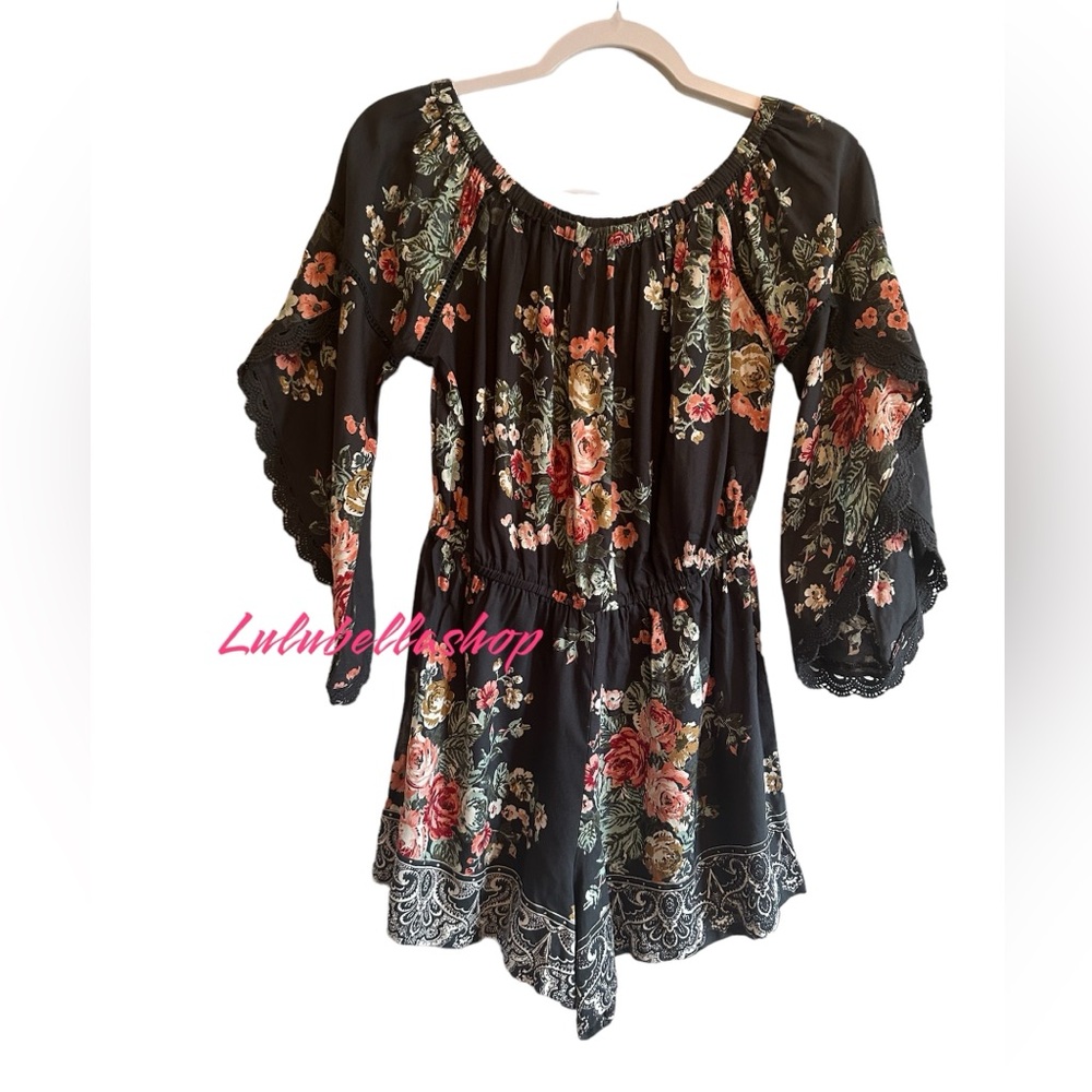 68. Angie Women’s Off Shoulder Romper - Picture 4 of 5